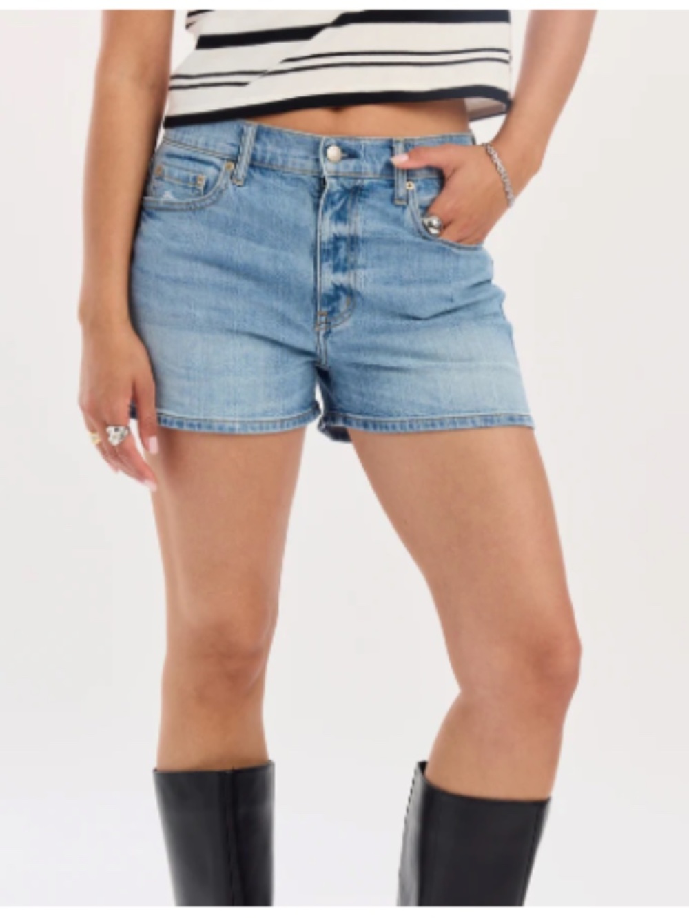 TROUBLEMAKER HIGH RISE SHORT IN MARINA VINTAGE